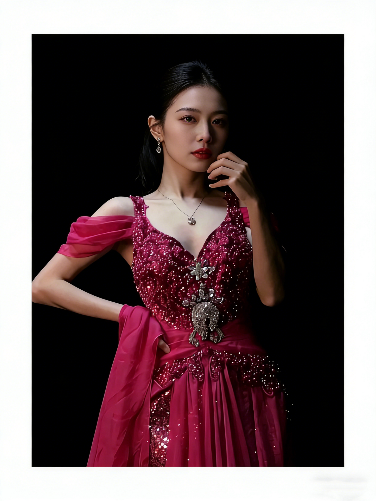 Modest Mermaid Sweetheart Hot Pink Chiffon With Beaded Bodice College Formal Outfit Long Prom Graduation Dresses For Teens N1190