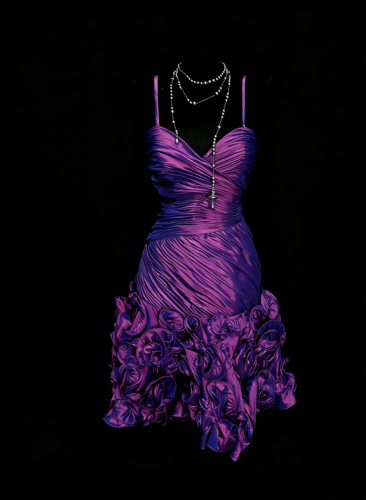 Dress for Women Summer New Vintage Retro Style Mermaid Grape Satin Homecoming Dresses N2234