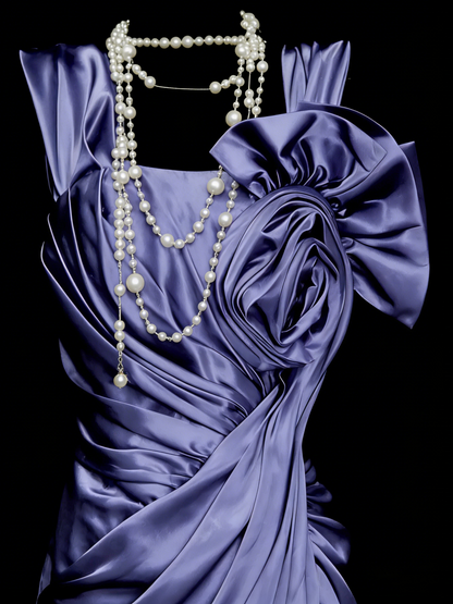 Modest Night Aesthetic Sheath Square Neck Grape Satin College Formal Outfit Long Prom Graduation Dresses For Teens N1151