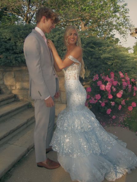 Charming Off The Shoulder Blue Tulle Lace Appliques Layered Mermaid Party Dress Long Evening Gown N600