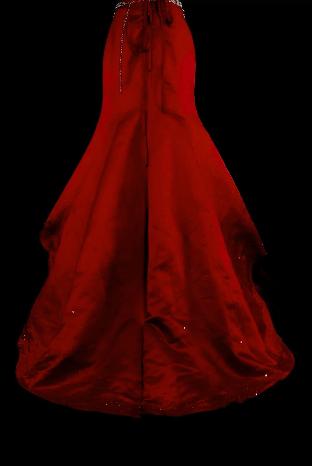 Modest Mermaid Strapless Red Tulle Long Summer For High Schools Prom Dresses Spring Formal Dress N1426