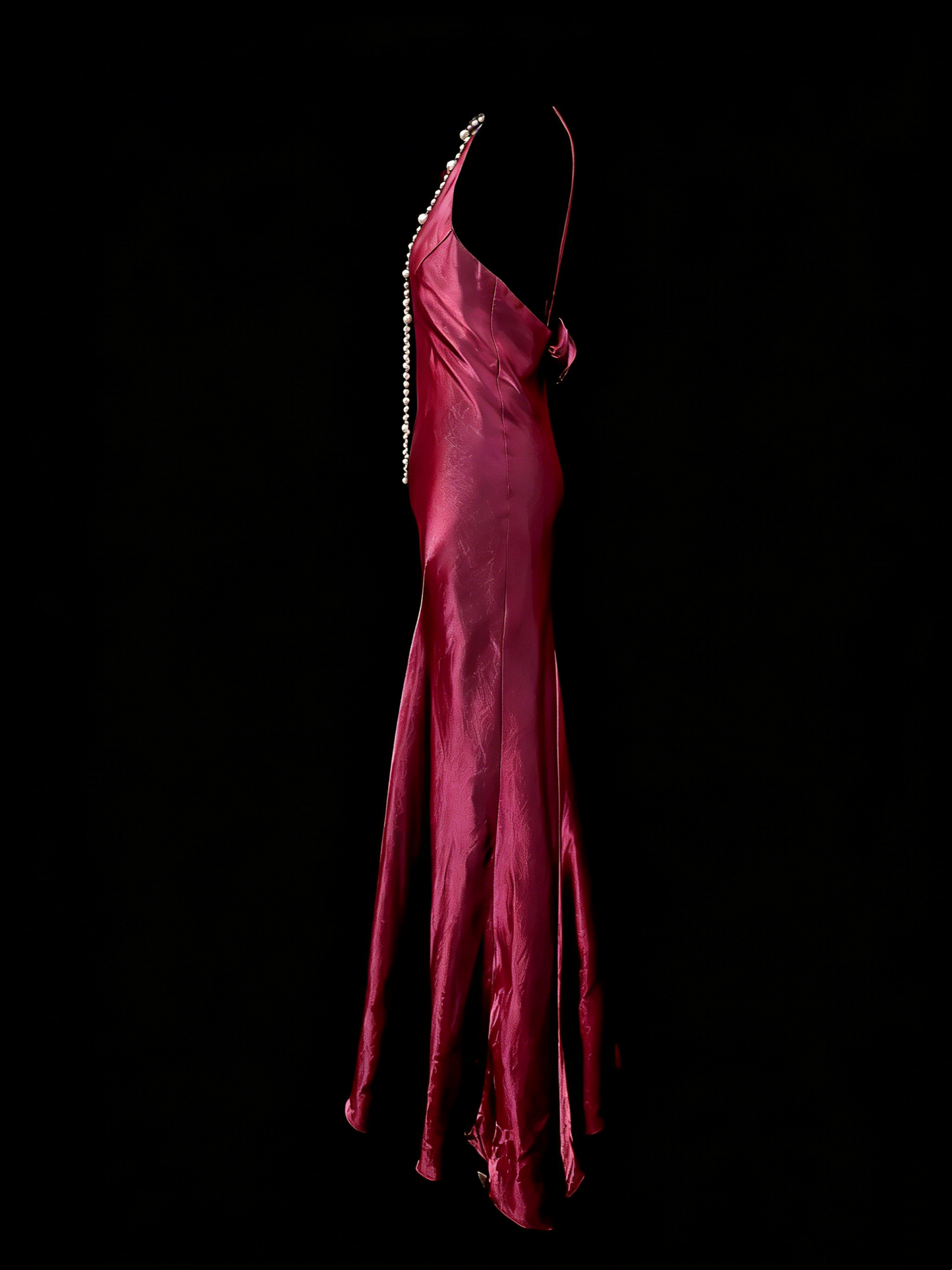 Modest Night Aesthetic Sheath Scoop Neck Burgundy Satin College Formal Outfit Long Prom Graduation Dresses For Teens N1152
