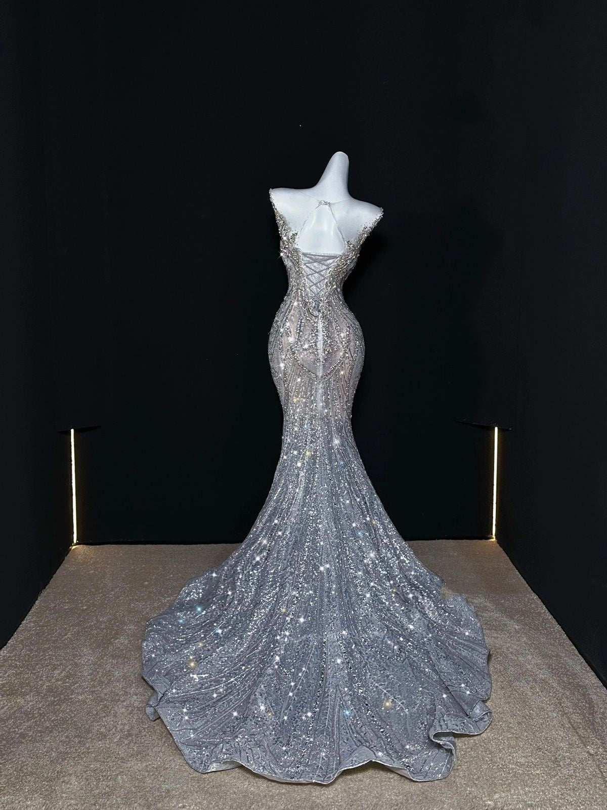 Classy Prom Dresses Mermaid Beautiful Sparkle Red Carpet Evening Gown Long Formal Dress N4042
