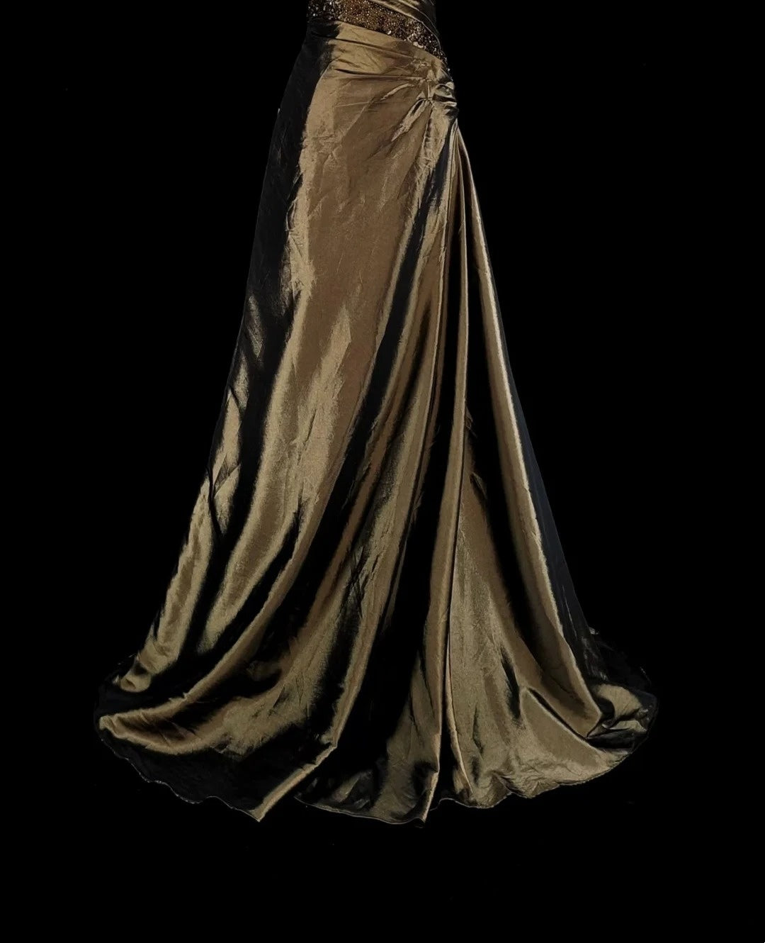 Vintage Prom Dresses Aesthetic 1950s Retro Mermaid Strapless Brown Long With Beadings N2009
