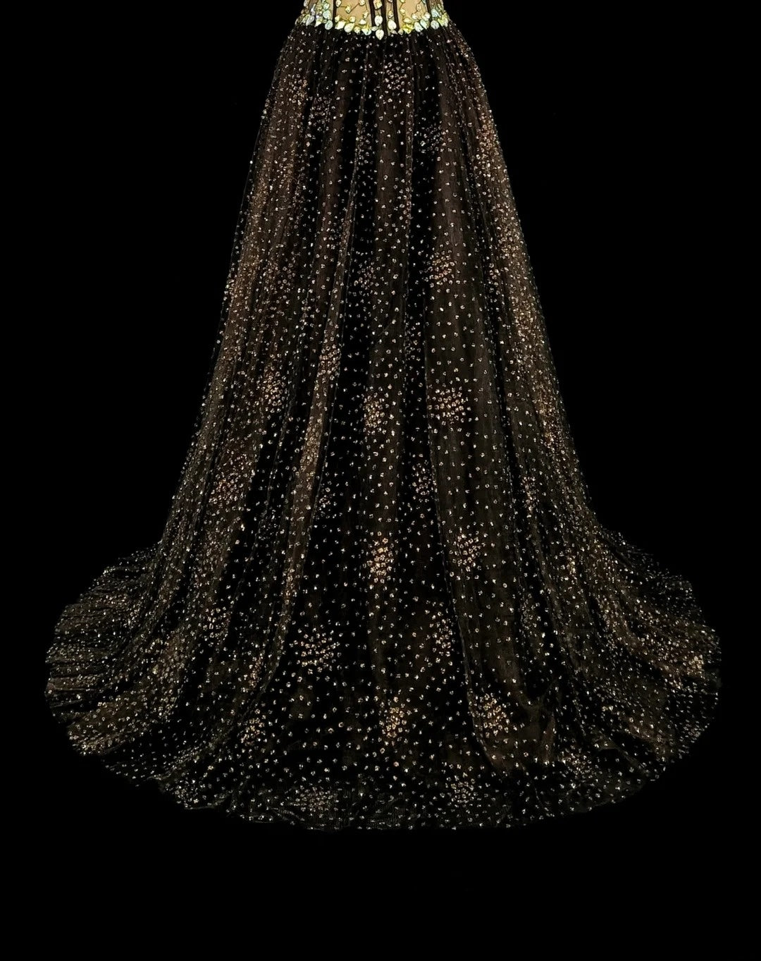 Vintage Prom Dresses Aesthetic 1970s Retro Ball Gown Strapless Black Tulle Long Formal Dress N2153
