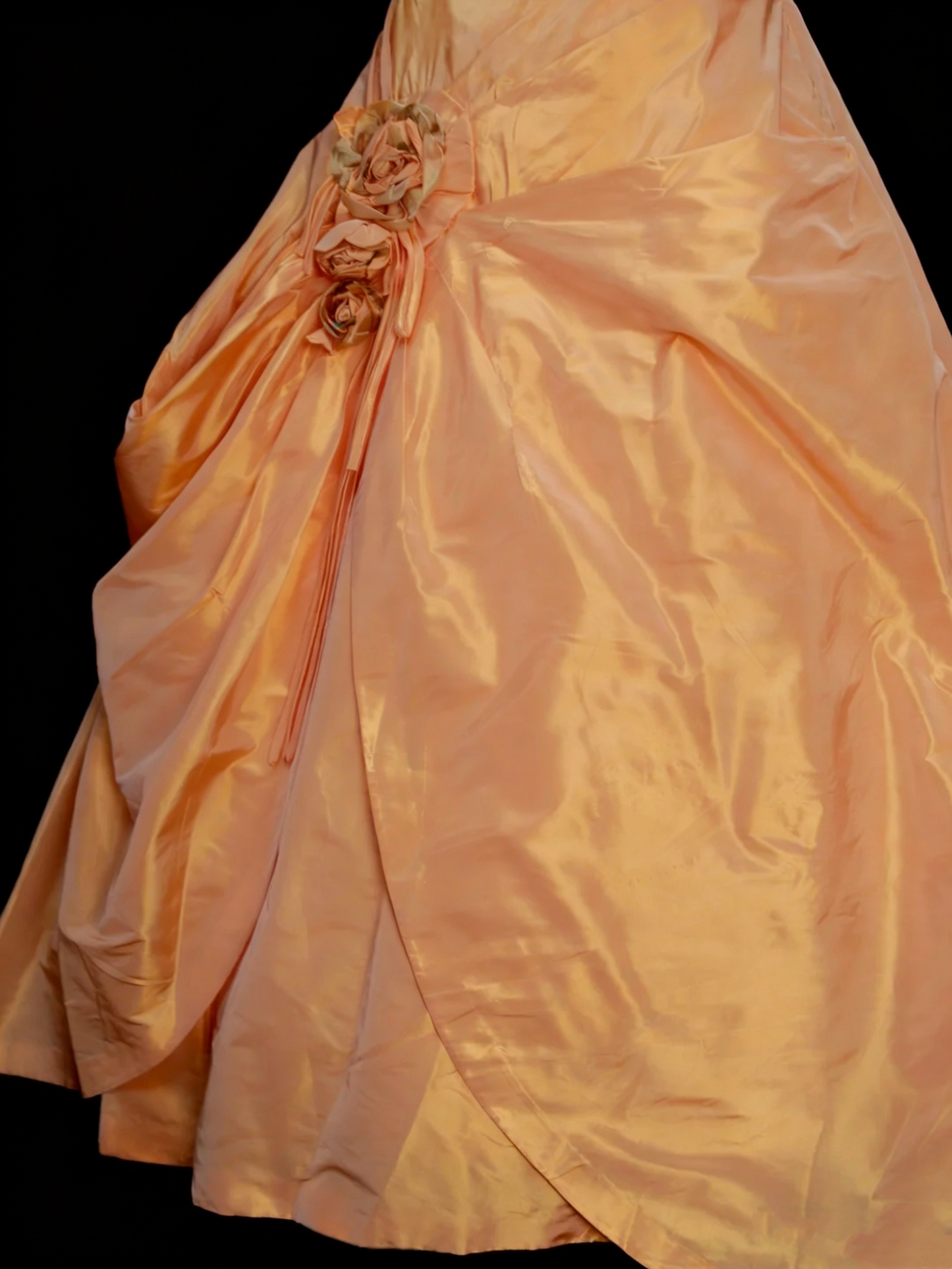 Charming Ball Gown One Shoulder Orange Sweet 16 Dresses Quinceanera Dress Taffeta With 3D Flowers Long 15 Vestidos De Fiesta N1312