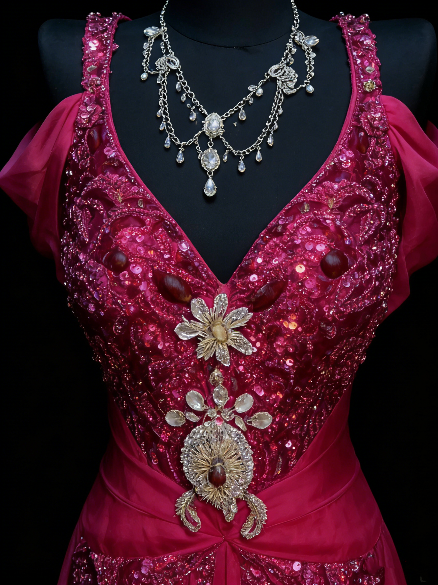 Modest Mermaid Sweetheart Hot Pink Chiffon With Beaded Bodice College Formal Outfit Long Prom Graduation Dresses For Teens N1190