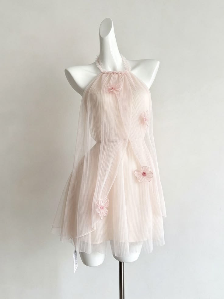 Cute A Line Halter Birthday Dress Pink Tulle Homecoming Dress Short Party Dress RB8175