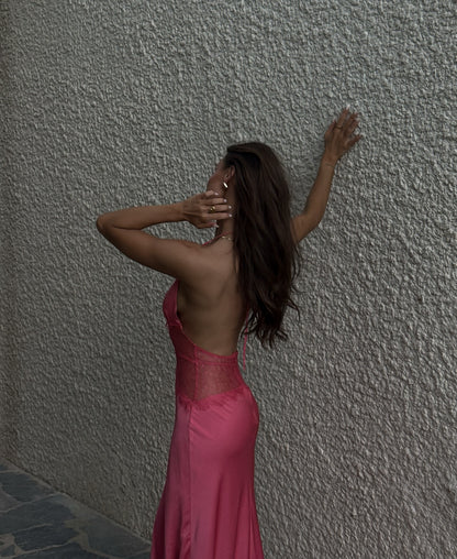 Classy Prom Dresses Inspiration Sheath Halter Pink Silky Satin Long Semi Formal Dance Grad Prom Dress For Teens High Schools AB1953