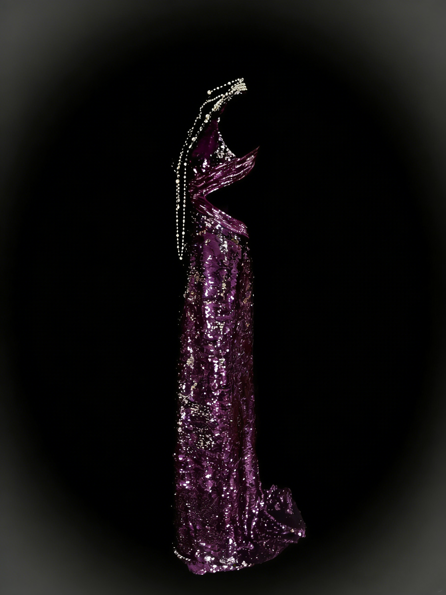 Vintage Prom Dresses Aesthetic 1960s Retro Grape Sequins Backless Mermaid Long Party Dress N2136