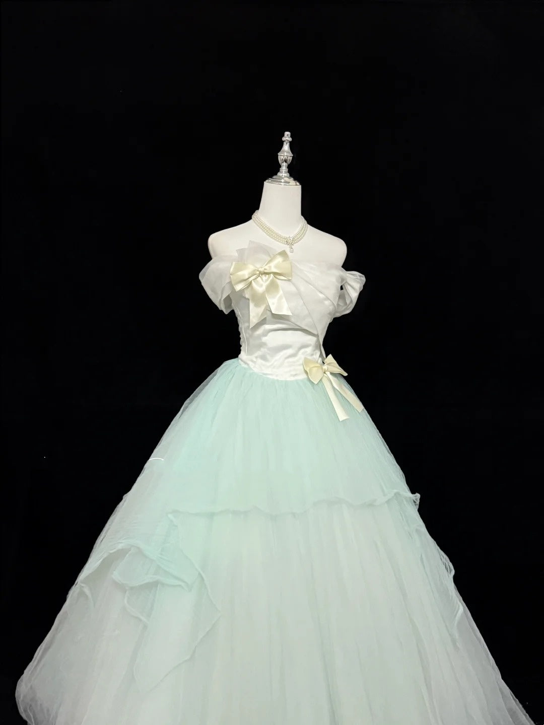 Mint Green Sweet 16 Dresses Long Ball Gown Off Shoulder Tulle Formal Sweet Sixteen Birthday Gown RC0241
