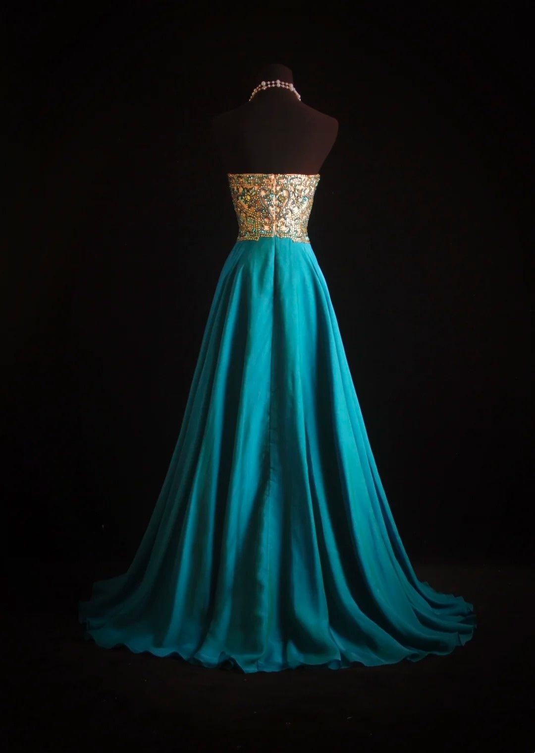 Vintage Prom Dresses Aesthetic 80s Retro A line Blue Sweethert Chiffon Floor Length Formal Outfits N2333