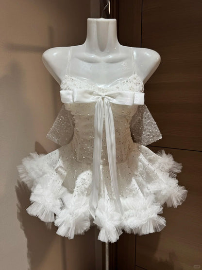 Cute Ball Gown Spaghetti Straps White Tulle Night In Rio Inspo Hoco Dress Ideas Homecoming Dresses RB4035
