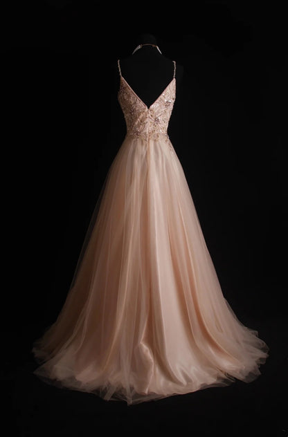 Retro A Line Spaghetti Strap Blush Pink 90s Tulle Long Prom Dresses Inspo 18th Birthday Outfits Formal Dress N490