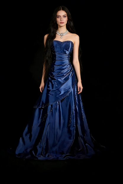 Sweetheart Satin Ball Gown Prom Dresses Beaded Formal Evening Dress Formal Dress NN777