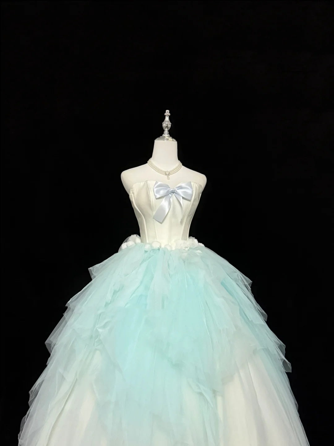 Sweet 16 Dresses Long Ball Gown Sweet Sixteen Long Birthday Dress Sweetheart Blue Tulle Formal Gown RC0304