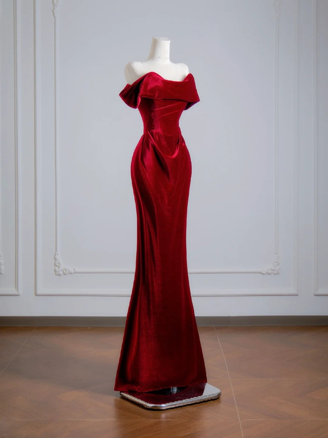 Romantic Mermaid Off The Shoulder Red Satin Long Prom Dresses Impress 18th Birthday Outfits Party Gown N391