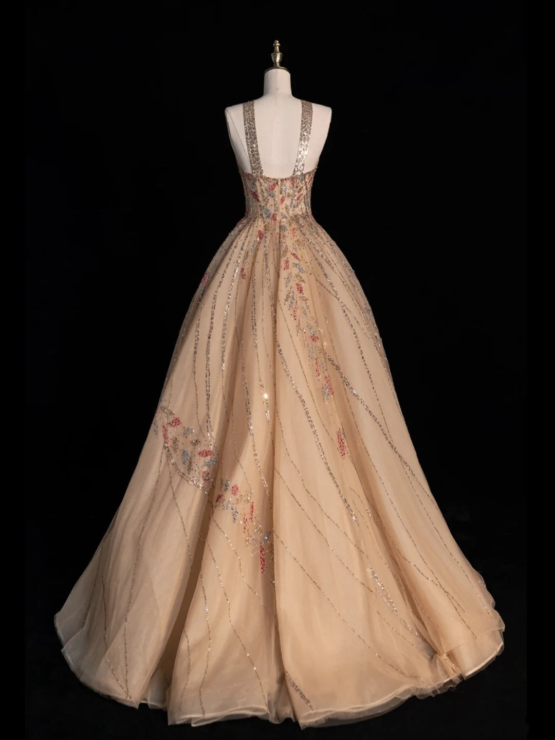 Vintage Ball Gown Halter Champagne Tulle College Formal Outfit Prom Graduation Dresses For Teens N1340