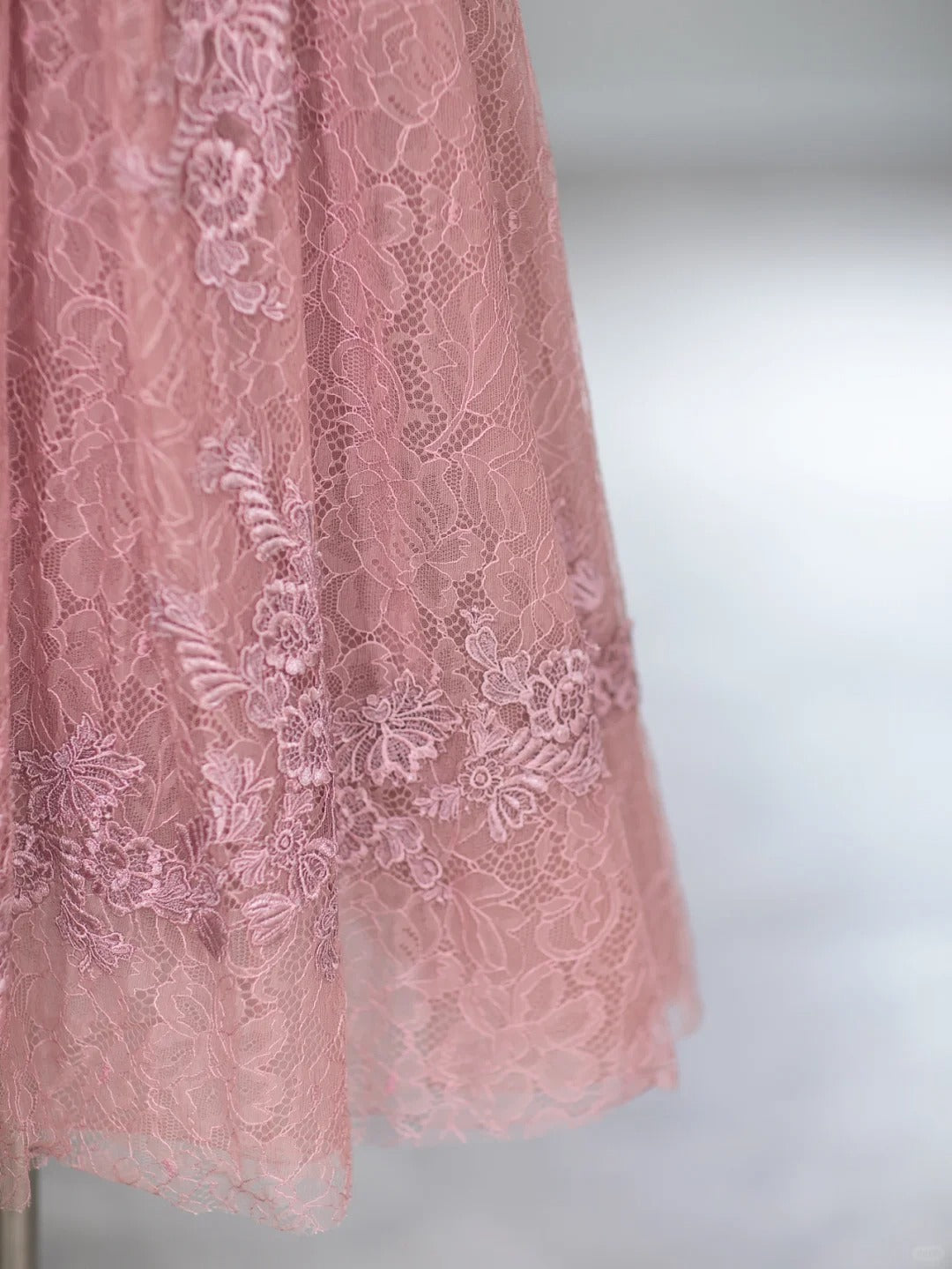 Elegant A line Scoop Pink With Long Sleeves Tea Length Prom Dresses Inspo Evening Outfits RB4002