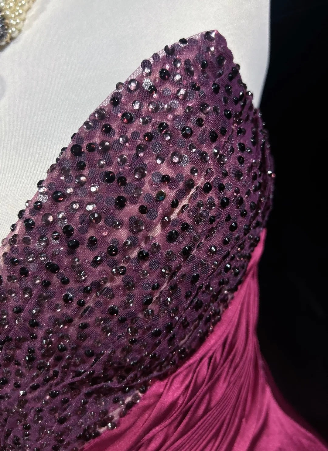 Vintage Prom Dresses A line Sweetheart Hot Pink Satin 70s With Beads Long Formal Gown N2530
