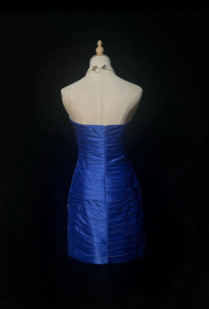 Vintage Hoco Dress Sheath Sweetheart Royal Blue Short Homecoming Party Dress RC0103