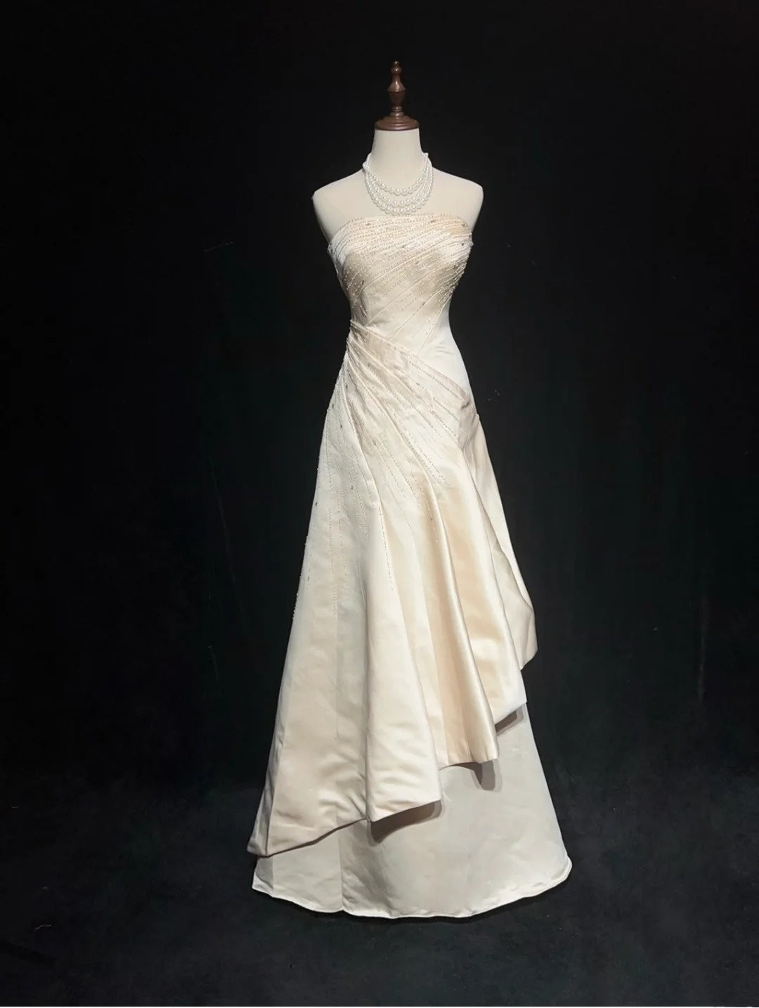 Vintage 20s Wedding Dresses Mermaid Strapless With Beading Summer Garden Long Bridal Gown N3683