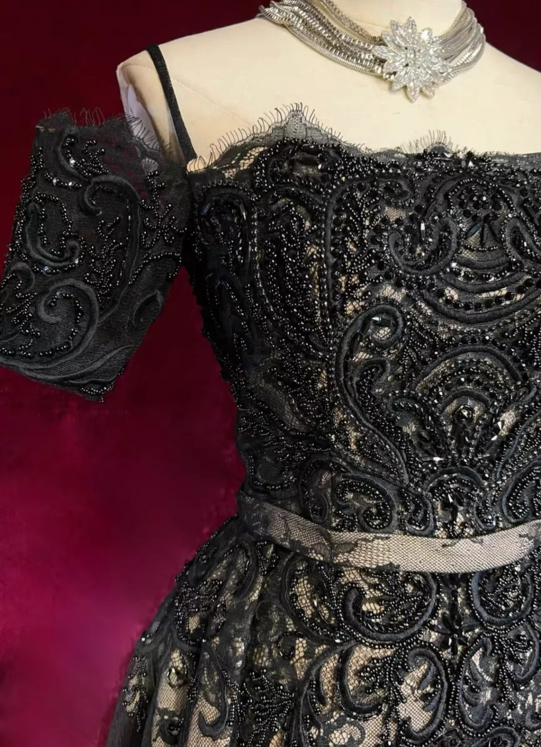 Retro Gown Prom Vintage Dresses Mermaid Spaghetti Strap Black Lace With Train Long 90s Formal Outfits N2325