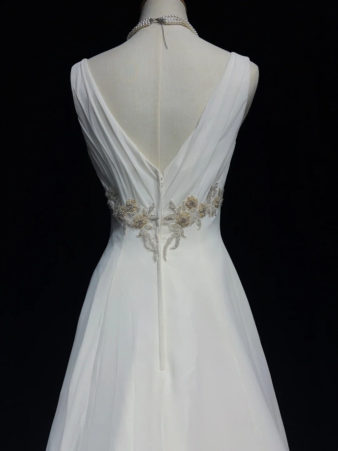 Unique Wedding Dresses A line V Neck White Chiffon Beach Summer Boho Long Bridal Gown N3298