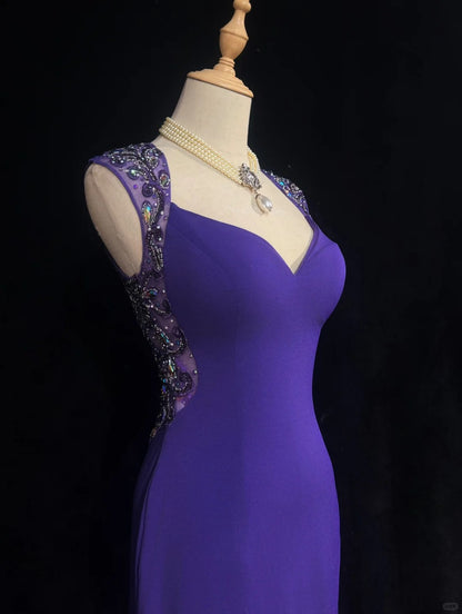 Pretty Sheath Sweetheart Purple Satin Short Mini Homecoming Dresses Hoco Gowns N2596