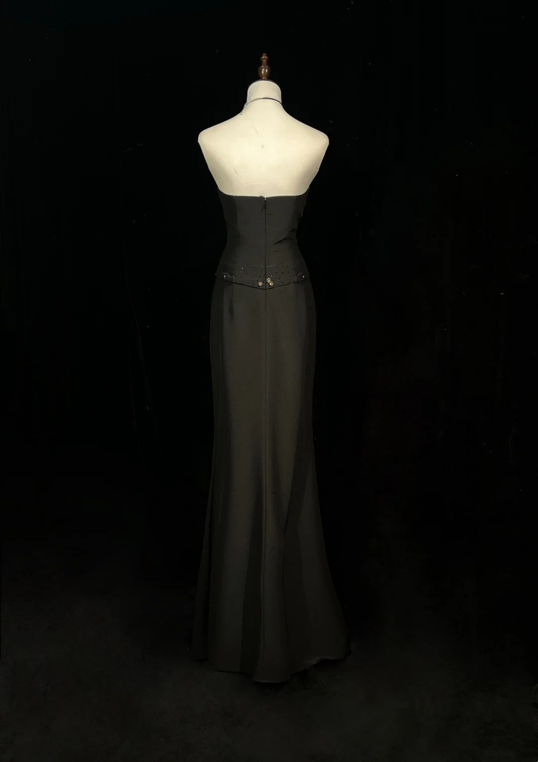 Vintage Prom Dresses Mermaid Sweetheart Black Tie Gown 80s Satin Evening Formal Dress RB3263
