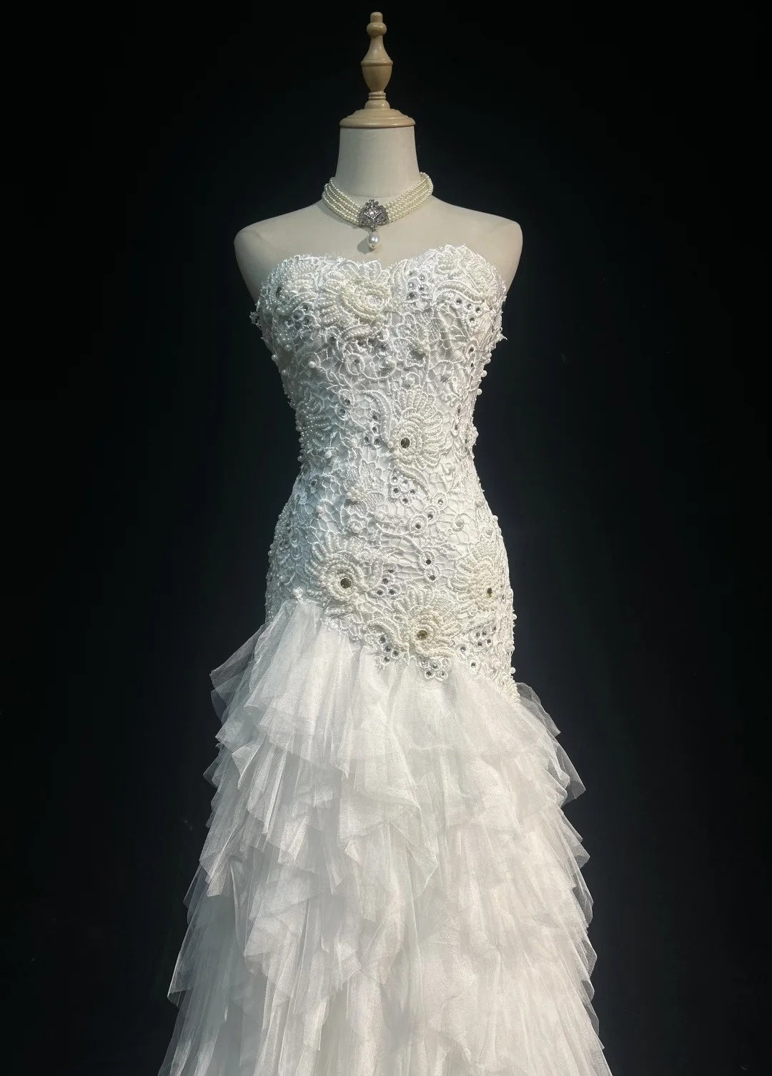 Simple Wedding Dresses Mermaid Sweetheart Lace And Tulle White Summer Beach Long Wedding Gown N3832