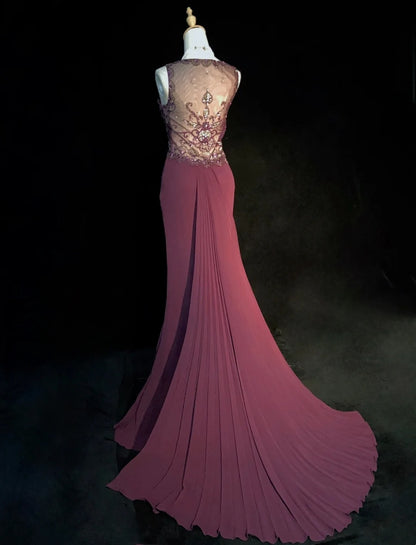 Vintage Prom Dresses Inspo Mermaid Spaghetti Strap Purple Long 1990s With Beaded Formal Gowns N3388