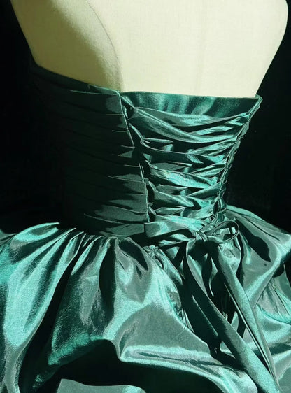 Dream Ball Gown Sweetheart Dark Emerald Green Taffeta 18th Birthday Gown Homecoming Dresses N3805