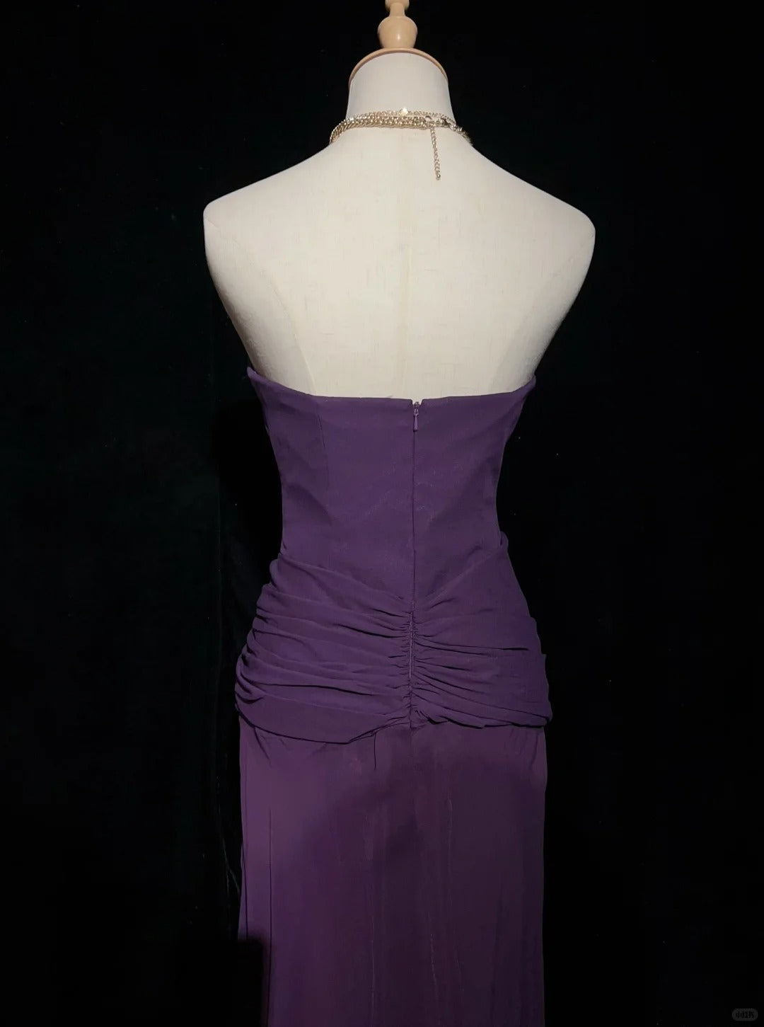 Vintage Prom Dresses 1960s Mermaid Sweetheart Purple Chiffon Long Prom Gown N3102