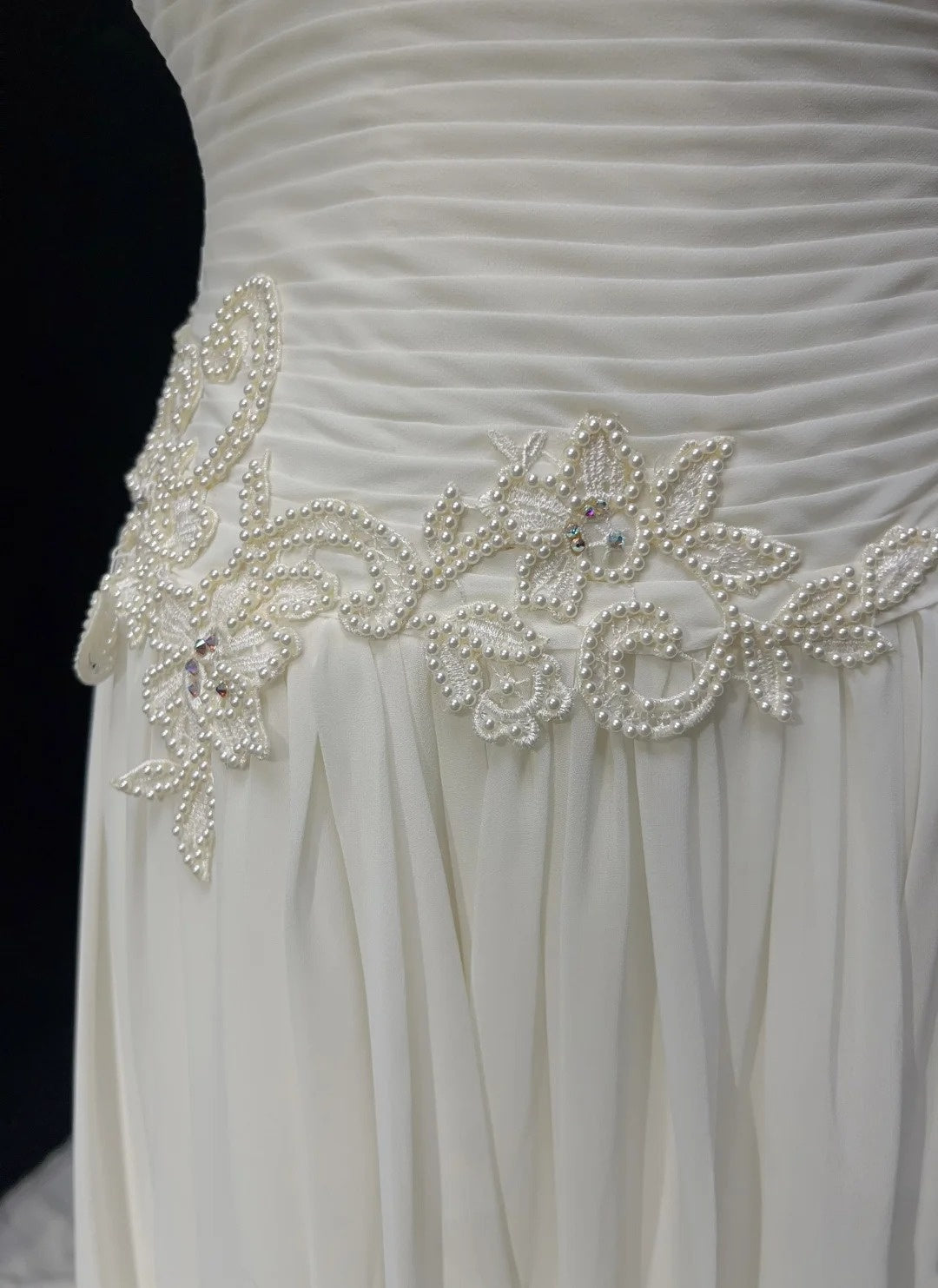 Timeless Wedding Dresses A Line Strapless White Chiffon With Appliqued Long Bridal Gown N3013