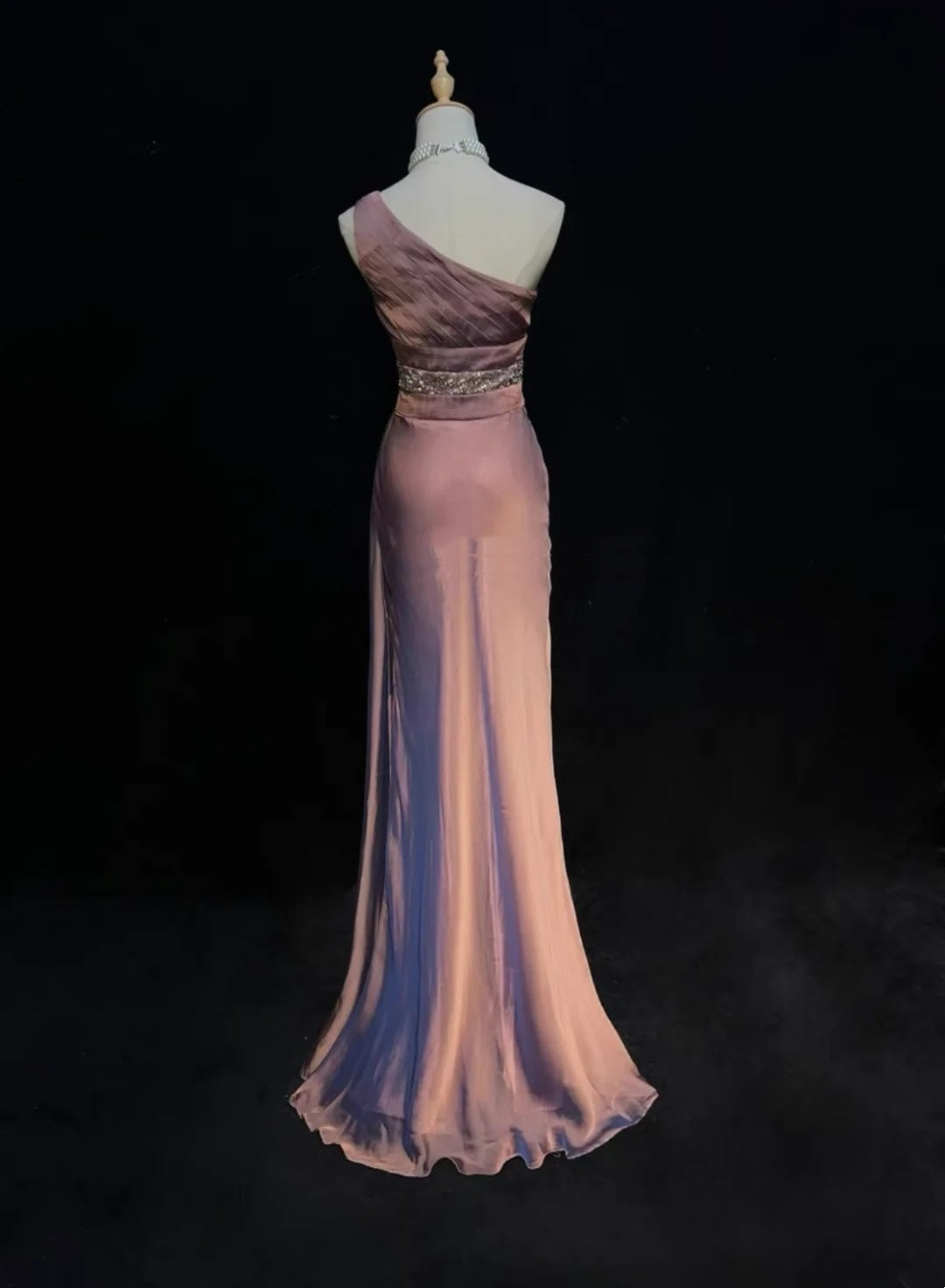 Vintage Prom Dresses 90s Mermaid One Shoulder Chiffon Long With Beading Evening Outfits N3139
