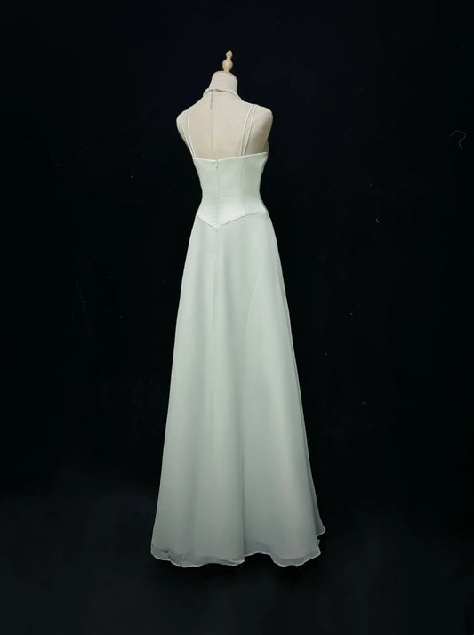 Vintage Prom Dresses A Line Spaghetti Straps Mint Green Embroidery Satin 2000s Long Party Evening Formal Gown RC1146