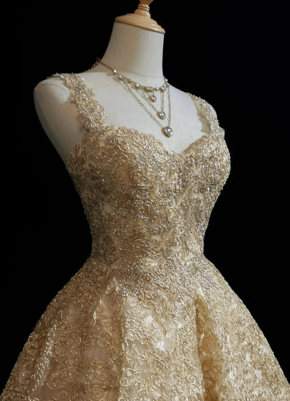 Cute Ball Gown Sweetheart With Gold Lace Ideas For Women Short Birthday Dresses Mini Homecoming Outfits N3341