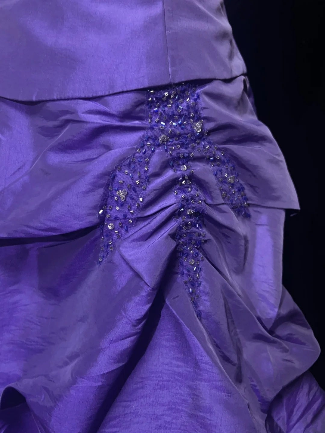 Vintage Ball Gown Sweetheart Purple Taffeta Ruffled Y2K 2000s Knee Length Homecoming Dresses N3119