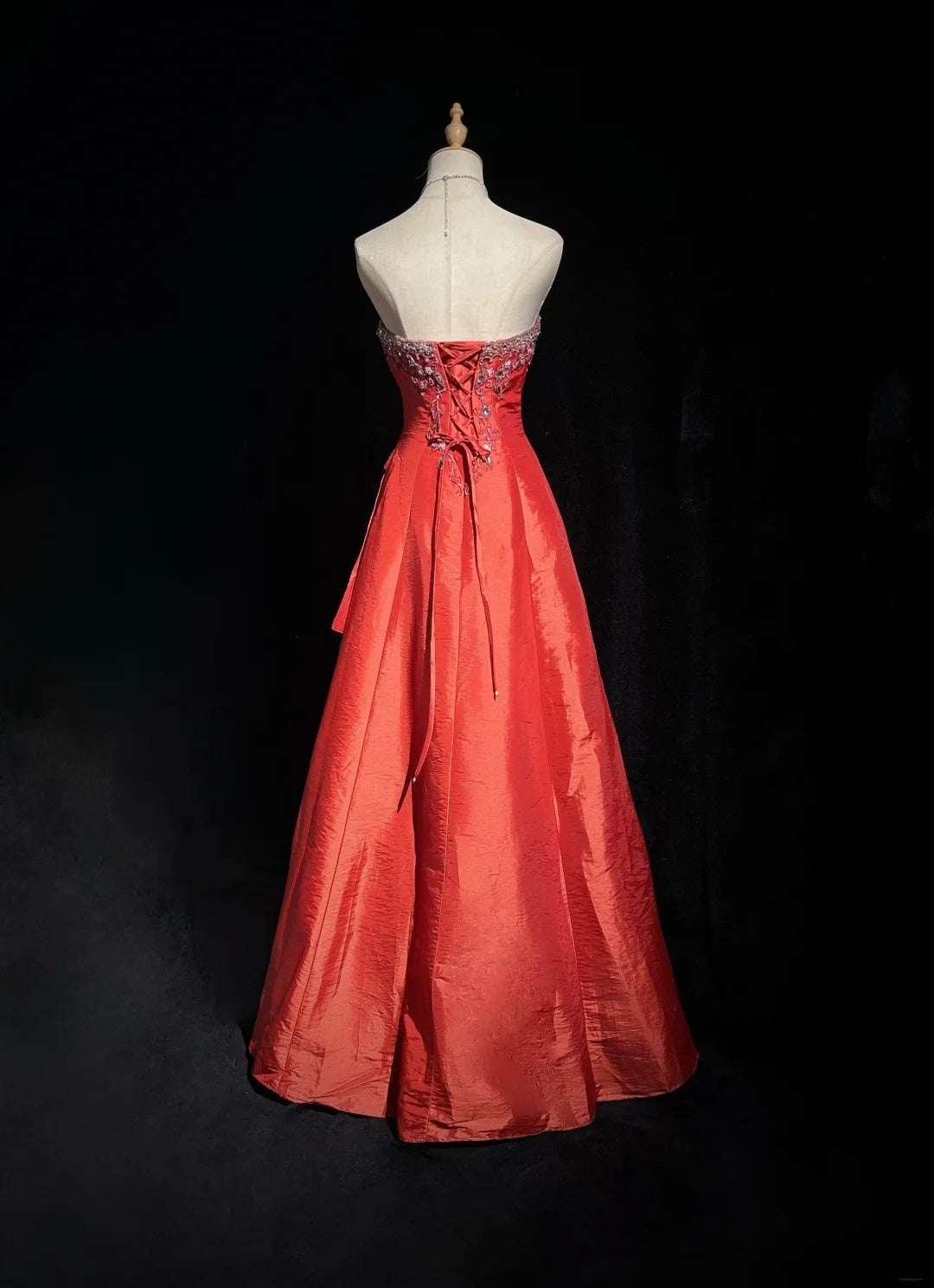 Glamour Prom Dresses Ball Gown Sweetheart Rust Red With Beading Formal Evening Outfits N3818