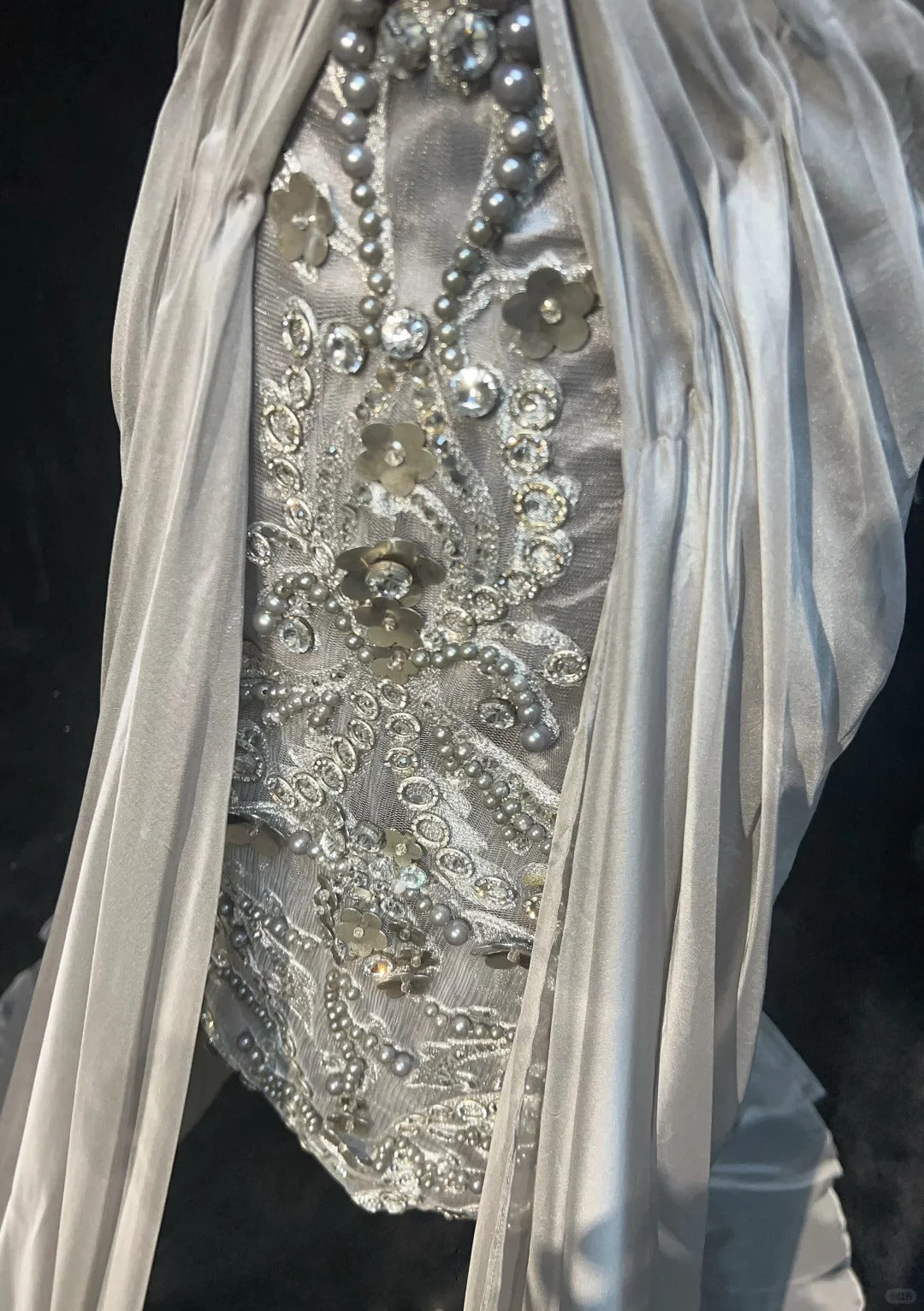 Vintage 90s Prom Dresses Sheath Sweetheart High Low Silver Grey Chiffon Long Prom Gown N3020