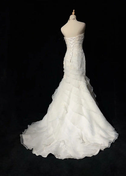 Fairytale Fantasy Art Wedding Dresses Mermaid Sweetheart White Long Brides Dress Bridal Gowns N2867