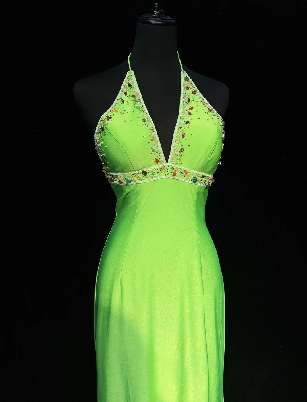 Modest Prom Dresses Mermaid Halter Green Satin Floor Length Formal Evening Outfits N3482