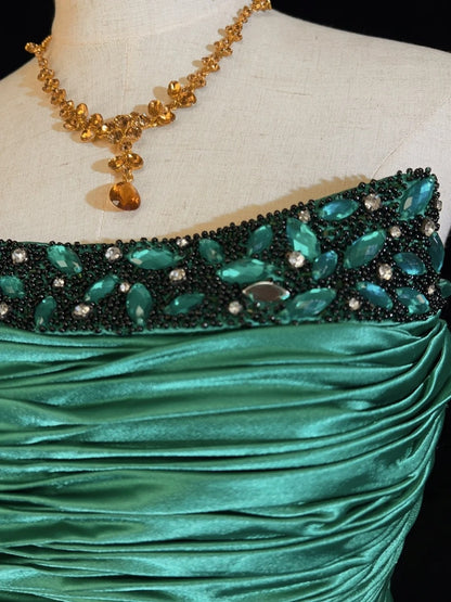Vintage Sheath Strapless Green Short Mini Length Pleated Party Dress Cocktail Gown Homecoming Dresses N3903