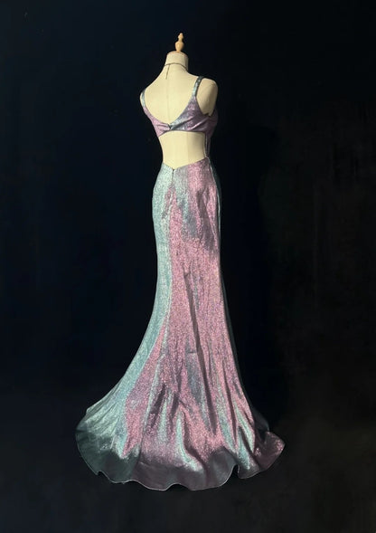 Grape Prom Dress Inspo Mermaid Straps Backless Long 18th Birthday Outfits Formal Party Gown RC0128