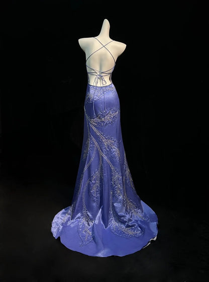 Satin Prom Dress Inspo Mermaid Spaghetti Straps Backless With Beading 18th Birthday Outfits Formal Party Gown RC0125