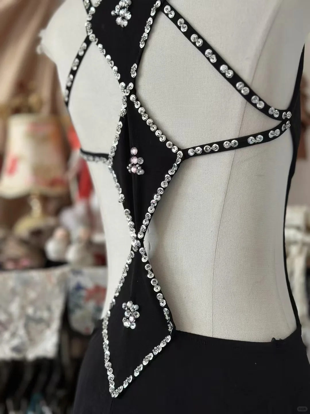 Vintage Prom Dresses Aesthetic Mermaid V Neck Black Chiffon Long Inspo Formal Gowns N1989