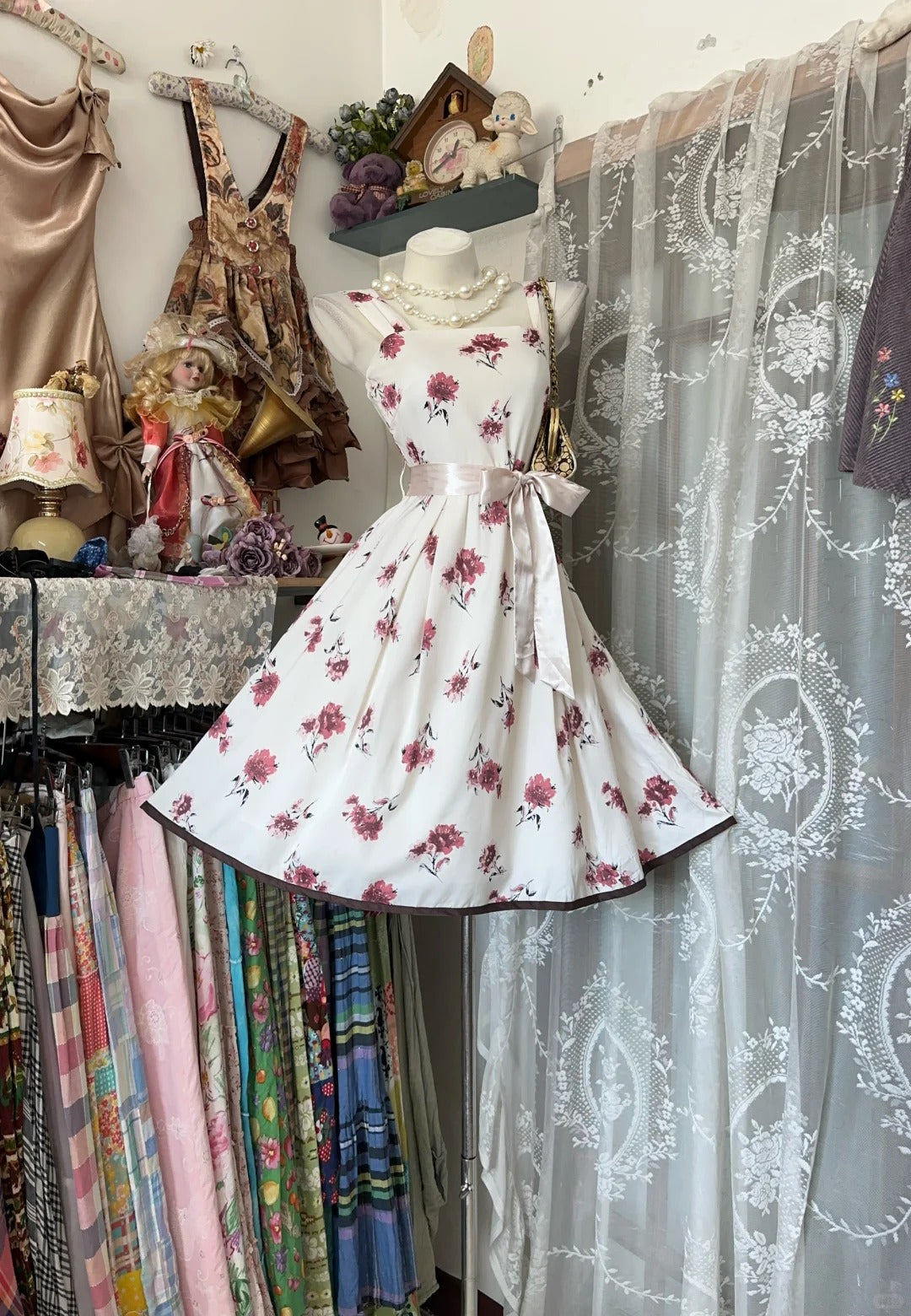 Timeless A Line Floral Chiffon Knee Length Freshman High Shool Grad Hoco Outfit Homecoming Dresses RB4480