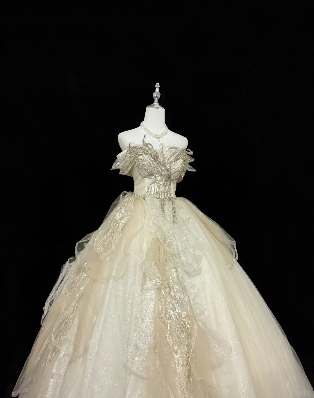 Sweet 15 Quinceanera Dress Ball Gown Off Shoulder Gold With Lace Appliques Tulle 15th Birthday Gown RC0263