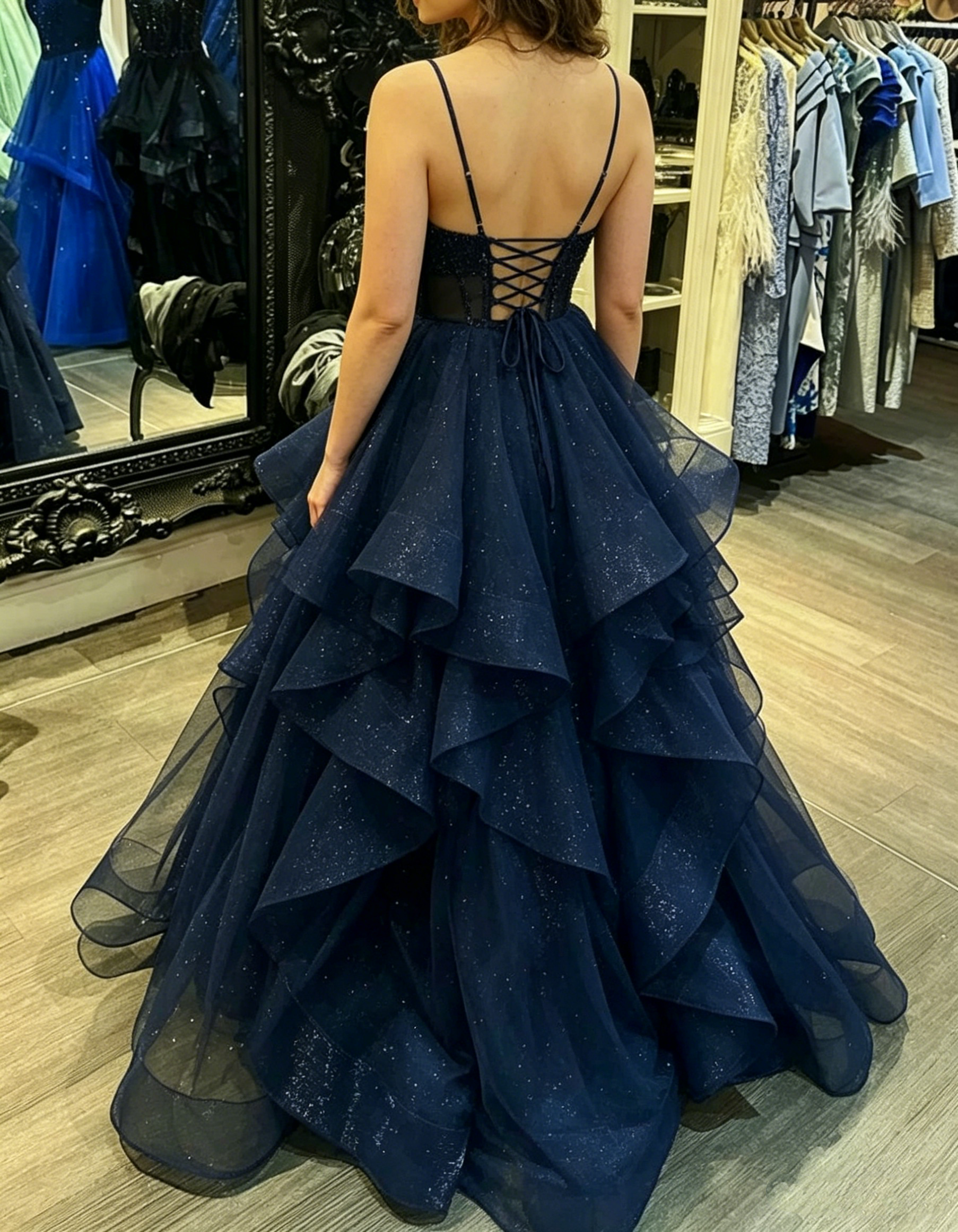 Classy Ball Gown Sheer Corset Prom Dress Inspo For Women Girls Formal – RubyFashionDress